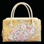 バッグ 利休型 唐織 西陣 日本製 正絹 帯地 金地 梅 菊 桔梗 上品 フォーマル 結婚式 入学式 卒業式 入園式 卒園式 お茶席 ハンドバック 利休 和装 着物 k2220