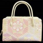 バッグ 利休型 唐織 西陣 日本製 正絹 帯地薄 アイボリー 華文 豪華 フォーマル 結婚式 入学式 卒業式 入園式 卒園式 お茶席 ハンドバック 和 和装 着物 k2230