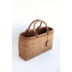 てまひま工房　謹製　山葡萄バッグ 削皮 横長　持ち手可動式　内布付　ハンドバッグ 和装 着物 tm88044-