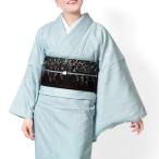 着物 レインストライプ 縞 水色 白 ブルー シンプル シック モダン 袷 洗える着物 幾何学 ストライプ 仕立て上がり カジュアル レディース ポリエステル