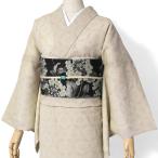 着物 セオアルファ 単衣 JAPAN MODE 松葉雪 ベージュ 雪花 幾何学 洗える着物 仕立て上がり カジュアル 小紋 レディース ポリエステル 春 夏 秋