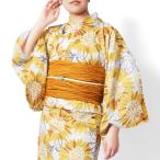 浴衣 ひまわり 白 黄色 レトロ モダン レディース 仕立上がり 単品 兵児帯 浴衣セット ヒマワリ
