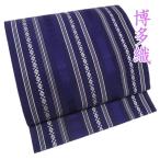 夏物 夏帯 名古屋帯 なごや帯 未使用 正絹 カジュアル 全通 博多織 縦段模様 紗献上 深紫色 きもの北條 A1257-17