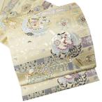 ＼ FINAL PRICE ／ 袋帯 中古 リサイクル 正絹 フォーマル 仕立て上がり 六通 華文 花鳥模様 練色 多色 金 きもの北條 A886-16