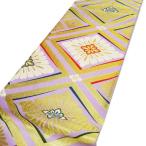 ショッピングFINAL ＼ FINAL PRICE ／ 袋帯 振袖用 中古 リサイクル 正絹 フォーマル 仕立て上がり 六通 花菱模様 薄紫色 多色 金 きもの北條 A900-14