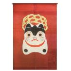 【送料無料】ろうけつ染めのれん 笑  麻100％ 88×150ｃｍ 暖簾 万葉舎