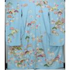 振袖　正絹　紋綸子　裄68cm　身丈163cm 　薄勿忘草色　【中古】美品　k3737830-3340rym