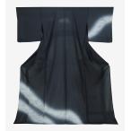 夏物縦絽付下げ花柄黒地裄69cm身丈172cm新品お仕立上りk394937...