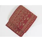  тканый . размер Nagoya obi хлопок сосна лист . Tachibana темно-красный прекрасный товар 