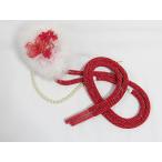 [ новый товар * новый старый * outlet ] натуральный шелк местного производства obi shime мех жемчуг имеется * красный ламе ввод *tk178