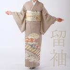 ショッピング足袋 色留袖レンタル18点フルセット 【松波に扇】足袋プレゼント 色留袖 着物 レンタル 比翼付き 格安 結婚式 留袖 貸衣装 女性和服 正絹 訪問着 親族