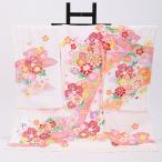 女児産着レンタル【白/オレンジ/花尽くし】お宮参り 初着 祝着 フルセット 着物 赤ちゃん 女の子 ベビー 記念撮影