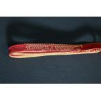 ヒラ帯締め　赤　ゴールド　手組み