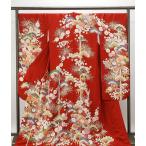 振袖 正絹 扇四季花模様 身丈170.5cm 裄丈70cm 振袖 美品 リサイクル 着物 e0877半額 50％OFF SALE