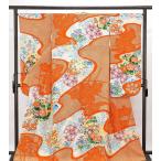 振袖 正絹 草花家屋模様 身丈164cm 裄丈66.5cm 振袖 良品 中古 着物 成人式 結婚式 e4040