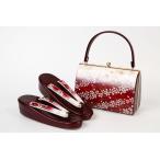 ぞうりバック 振袖用 エナメル 送料無料 女性 草履 訪問着 袴 結婚式 卒業式 赤 桜 Ｍサイズ 礼装 エナメル草履バックセット（M） zb-017