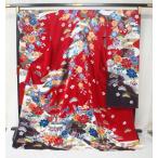 未仕立て0514正絹京友禅振袖朱緋紅型調