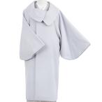 ショッピングカシミア 和装コート ブルーグレー 灰色 青 カシミヤ カシミア混 ロング フリーサイズ ロール衿 ロールカラー 筒袖 日本製 着物 道中着 No.3-0510