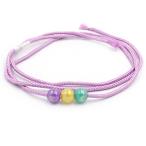 浴衣紐飾り紐薄紫黄色紫緑トンボ玉ビ...