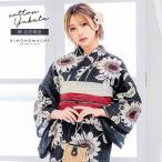 ショッピング浴衣 浴衣 レディース 女性浴衣 単品「黒×生成り 向日葵」Fサイズ 綿浴衣 プレタ浴衣 お仕立て上がり浴衣 ブランド浴衣 大人浴衣 女性用 女性浴衣 (メール便不可)