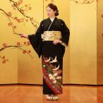 留袖 レンタル 赤四季の几帳 結婚式 黒留袖 配送無料 安心保証付き 着物レンタル