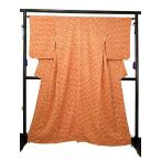 未使用に近い　　絞り　ポップ　正絹　小紋　リサイクル　サーモンピンク　ドット　水玉　お正月 パーティー お茶会  会食  普段着 レトロ アンティーク