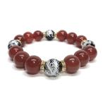 四神獣銀彫オニキス×赤瑪瑙パワース...