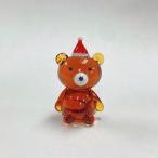 ガラス細工 サンタクマ 6個セット  【 ミニチュアサイズ 装飾 オブジェ 置物 ジェルキャンドル材料 】 [日曜祝日 配送休業]