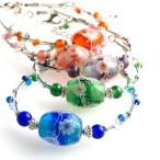 Yahoo! Yahoo!ショッピング(ヤフー ショッピング)「お得な2個セット」「花泡 カラー ワイヤー ブレスレット」とんぼ玉 ブレスレット ガラス レディース 癒しグッズ 女性 ミルフィオリ ガラス細工 花