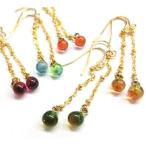 Yahoo! Yahoo!ショッピング(ヤフー ショッピング)「お得な2個セット」「ひとつぶ ピアス / イヤリング」ガラス ピアス レディース とんぼ玉 しずく型 透明 手作り 赤