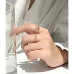 「cawaii french」レディース アクセサリー ジュエリー リング 指輪 2点セット オープンリング フォークリング ストーン フリーサイズ ゴールド ピンクゴールド