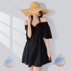水着 レディース ワンピース 2way セクシー Vネック 大人 可愛い おしゃれゾンチー体型カバー 着痩せ プール みずぎ ママ水着 シンプル 春夏秋 通勤 通学