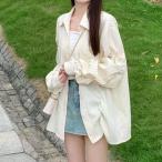 半額セール 夏 韓国ブラウス UV 長袖 シアーシャツ レディース ブラウスゾンチー春 涼やか カーディガン 薄手 トップス UV対策 羽織 日焼け対策 着回し