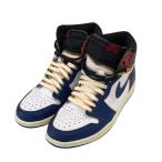 【3月10日値下】NIKE×UNION 「AIR JORDAN 1 RETRO HI NRG／UN」 スニーカー ホワイト×ブルー サイズ：26．5ｃ