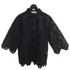 ショッピング比較 トーガプルラ TOGA PULLA Lace shirt レースシャツ TP31-FJ215 ブラック サイズ：36