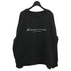 【値下げ】RESOUND CLOTHING 「handwriting rogo velours fleece drop trainer」 ロゴプリントスウェット RC34 C 005 ブラック サイズ:2 (EC)