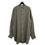 【値下げ】MAATEE&SONS 「BAND COLLAR SHIRTS」 バンドカラーストライプシャツ MT3103 0603B ベージュ×ブラック サイズ:3 (渋谷店)