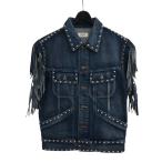 CELINE スタッズフリンジデニムベスト 2Q571365M インディゴ サイズ：XS (渋谷店)