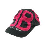 ショッピングバレンシアガ バレンシアガ BALENCIAGA BBスプレイド ペイント キャップ 673321 グレー×ピンク サイズ：S