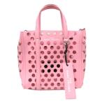 MARC JACOBS THE TAG TOTE PERFORATED 2WAYトートバッグ　ショルダーバッグ ピンク (フレスポ東大阪店) 2106