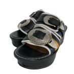 TOGA PULLA DOUBLE BUCKLE PLATFORM SANDALS TP91-AJ975 ブラック サイズ：37 (心斎橋アメリカ村店