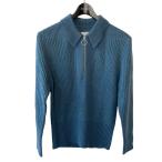[ снижение цены ]SASQUATCHfabrix. ZIP UP POLO KNIT вязаный 21AW-KNN-001 голубой размер :M (EC)