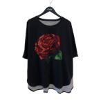 グラウンドワイ GROUND Y 23SS ドルマンスリーブバラ−百花繚乱− Tシャツ GI-T13-024 ブラック サイズ:3