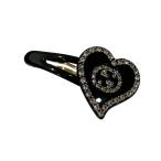 グッチ GUCCI INTERLOKING G HEART HAIR CLIP ハートヘアクリップ ブラック