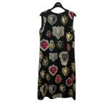 【値下げ】DOLCE & GABBANA ノースリーブジャガードクァンピース F68H7T ブラック サイズ:38 (堀江店)