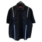 シュプリーム Supreme Reflective Stripe S S Work Shirt 半袖シャツ ブラック サイズ:S