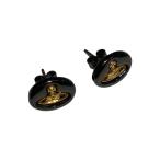 ヴィヴィアンウエストウッド Vivienne Westwood EMBOSSED LOGO STUD EARRINGS ピアス ブラック