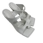 ボッテガヴェネタ BOTTEGA VENETA スクエア サンダル 210655 ホワイト サイズ：38