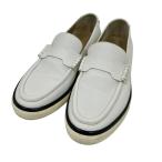 エルメス HERMES ギヨーム  モカシンスリッポン ホワイト サイズ：41 1/2