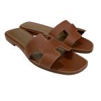 エルメス HERMES Oranサンダル ブラウン サイズ：35